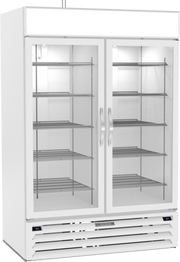 Beverage Air MMRR49HC-1-A-WW 52" White 2-Glass Door Dual Temp Merchandiser | (2) 21.01 Cu. Ft.
