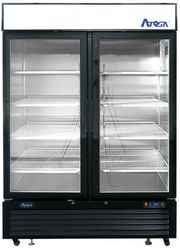 Atosa MCF8723GR 55" 2-Glass Door Black Merchandiser Refrigerator | 43.8 Cu. Ft.