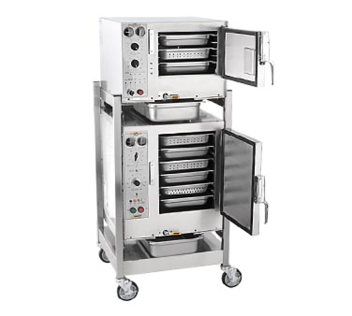 AccuTemp S3/S62401D060 9-Pan Electric Double Deck Steam'N'Hold Boilerless Convection Steamer w/ Stand