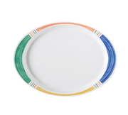 G.E.T. OP-145-BA Diamond Barcelona 14-3/4" x 10-1/2" Oval Melamine Platter | Case of 12