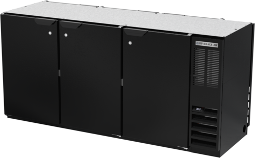 Beverage Air BB72HC-1-F-PT-B 72" 6 Solid Door Black Pass Thru Back Bar Cooler | 22.1 Cu. Ft.