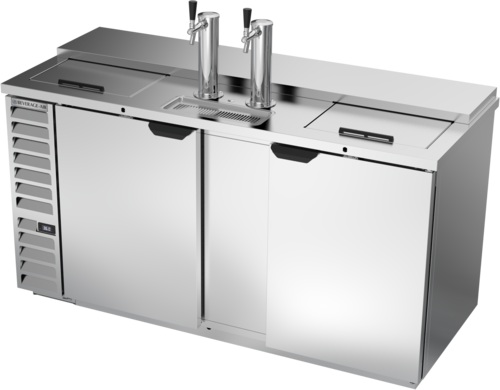 Beverage Air DD68HC-1-C-S 69" Stainless Steel Club Top 2 Tap Draft Beer Cooler | (3) 1/2 Keg