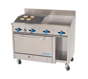 Comstock-Castle F3430-24-2RB 48" Gas Griddle & Charbroiler Range w/ 31" Oven & Cabinet Base | 138,000 BTU