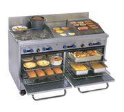 Comstock-Castle F3226-18-1.5RB 60" Gas Range w/ 4 Burners, Griddle, Charbroiler & (2) Ovens | 244,000 BTU