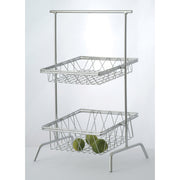 G.E.T. IR-706C Chrome 2 Tier Square Basket Display Stand