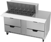 Beverage Air SPED60HC-18M-4 60" 4 Drawer Mega Top Refrigerated Sandwich Prep Table | (18) 1/6 Pan