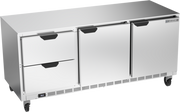 Beverage Air UCRD72AHC-2 72" 2-Door 2-Drawer Undercounter Refrigerator | 21.5 Cu. Ft.