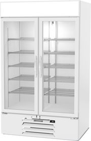 Beverage Air MMR44HC-1-W-IQ 47" 2 Swing Glass Door White Merchandiser Refrigerator w/ Electronic Locks | 40.2 Cu. Ft.