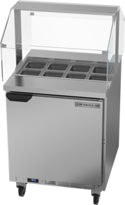 Beverage Air SPE27HC-SZN 27" 1 Door Refrigerated Sandwich Prep Table with Sneezeguard | (8) 1/6 Pan