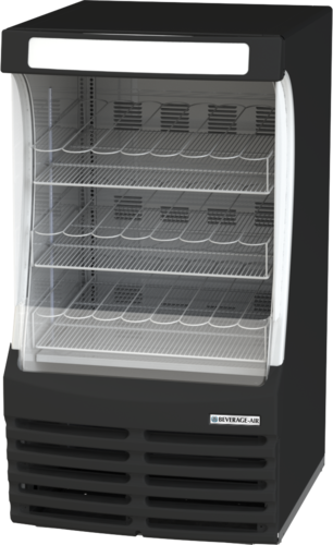Beverage Air BZ13HC-B 30" Black Vertical Open Display Case | 7.38 Cu. Ft.