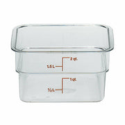 Cambro 2SFSCW135 CamSquare 2 qt. Graduated Square Food Container