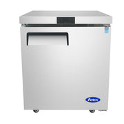 Atosa MGF8401GR 28" 1-Solid Door Undercounter Reach-In Refrigerator | 7.15 Cu. Ft.