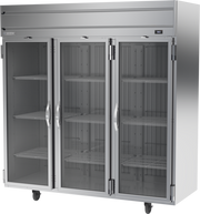 Beverage Air HRP3HC-1G 78" 3 Glass Door Top Mount Reach In Refrigerator | 71.52 Cu. Ft.