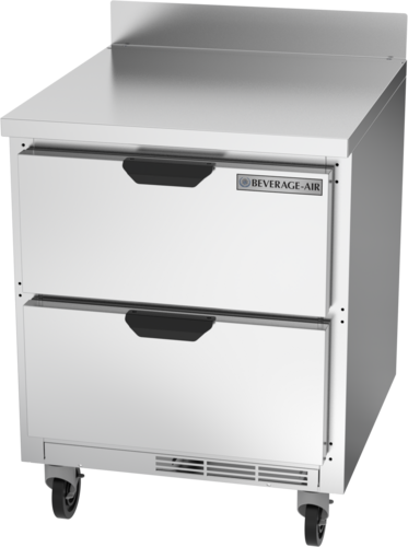 Beverage Air WTRD27AHC-2 27" 2 Drawer Worktop Refrigerator with Removable Backsplash | 6.13 Cu. Ft.