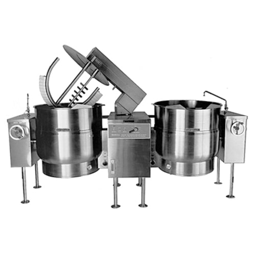 Crown Steam ELTM-40-2 Electric Floor Model Tilting Kettle Mixer | (2) 40 Gal. Capacity