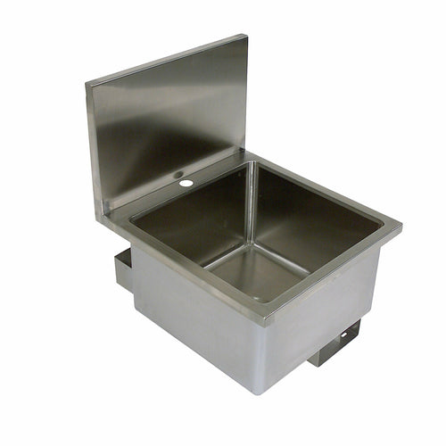 BK Resources BKHS-D-1616 Single Deck Mount Faucet Hole 16" x 16" Knee Valve Hand Sink