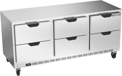 Beverage Air UCRD72AHC-6 72" 6-Drawer Undercounter Refrigerator | 21.5 Cu. Ft.