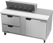 Beverage Air SPED60HC-10-2 60" 2 Drawer 1 Door Refrigerated Sandwich Prep Table | (10) 1/6 Pan