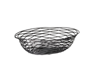 Tablecraft BK17412 Artisan Black Metal Oval Tabletop Basket | 12" x 9" x 3"