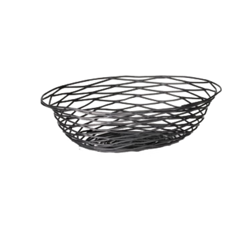 Tablecraft BK17412 Artisan Black Metal Oval Tabletop Basket | 12" x 9" x 3"