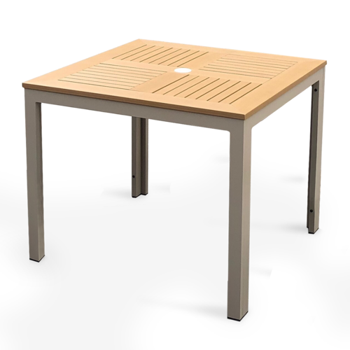 JustChair PW803TT-3636 36" x 36" Perma-Wood / Faux Teak Outdoor Dining Table