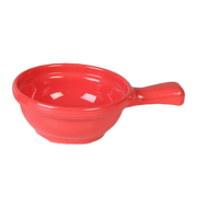 Thunder Group CR305RD 10 oz. 4-1/4" Orange Soup Bowl w/ Handle | Case of 12