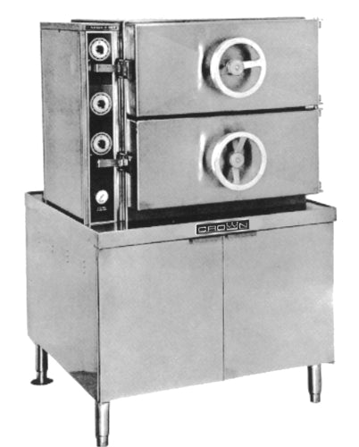 Crown Steam DDA-2 2-Compartment Direct Steam Dual Pressure Cooker w/ 36" Cabinet Base