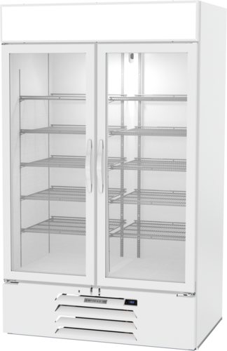 Beverage Air MMF44HC-1-W-IQ 47" 2 Glass Door White Reach In Merchandiser Freezer | 44 Cu. Ft.