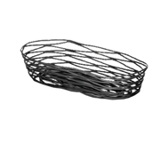 Tablecraft BK11709 Artisan 9" x 4" x 2" Black Powder Coated Metal Tabletop Basket