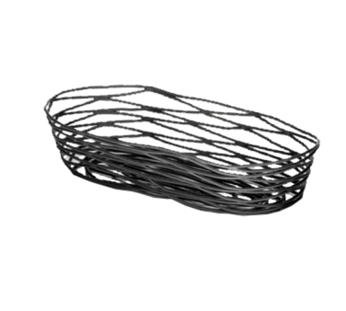 Tablecraft BK11709 Artisan 9" x 4" x 2" Black Powder Coated Metal Tabletop Basket