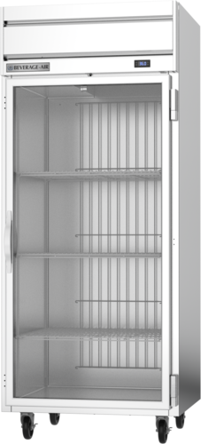 Beverage Air HRPS1WHC-1G 26" 1 Wide Glass Door Top Mount Reach In Refrigerator | 30.76 Cu. Ft.