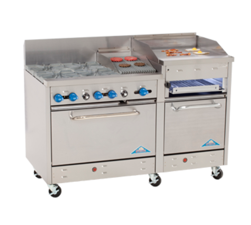 Comstock-Castle F3226-24B 60" Gas Range w/ 6 Burners, Raised Griddle & (2) Ovens | 270,000 BTU