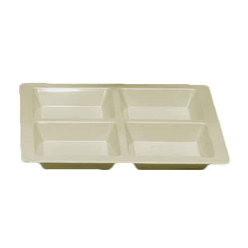Thunder Group 13-1/2"(l) x 13-1/2'(w) x 1-3/8"(h) 4 Compartment, Square, Passion Pearl Melamine Serving Tray | Model No. PS5104V