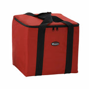 Winco BGDV-12 Insulated Red Polyester Food Carrier | 12" x 12" x 12"