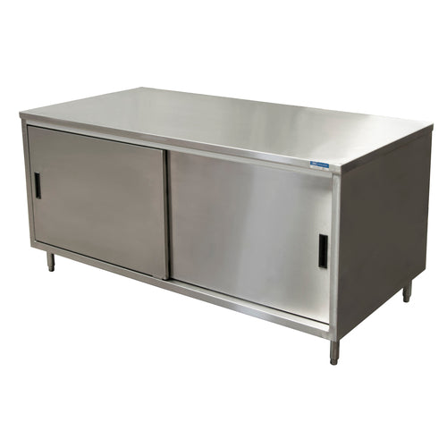 BK Resources CST-2472S Sliding Doors Enclosed Base Work Table | 72” x 24”