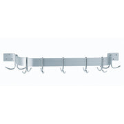 Advance Tabco SW1-96-EC-X 96" x 2" Wall Mounted Single Bar Stainless Steel Pot Rack | 9 Hooks