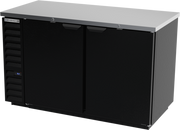 Beverage Air BB58HC-1-B 59" 2 Solid Door Black Back Bar Cooler | 21.86 Cu. Ft.