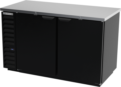 Beverage Air BB58HC-1-B 59" 2 Solid Door Black Back Bar Cooler | 21.86 Cu. Ft.