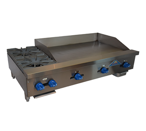Comstock-Castle FHP48-36 48" Manual Countertop Gas Griddle & Hot Plate Combo | 129,000 BTU