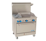 Comstock-Castle F330-24 36" Gas 2-Burner & Griddle Range w/ Extra Wide Oven | 132,000 BTU