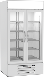 Beverage Air MMR35HC-1-W 39.5" 2 Swing Glass Door White Merchandiser Refrigerator | 35.08 Cu. Ft.