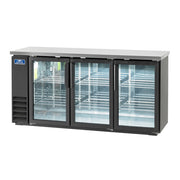 Arctic Air ABB72G 72" 3 Door Black Vinyl Back Bar Cooler | 1/3 HP