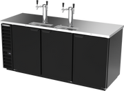 Beverage Air DD78HC-1-B 79" Black 2 Tower 4 Tap Draft Beer Cooler | (4) 1/2 Keg