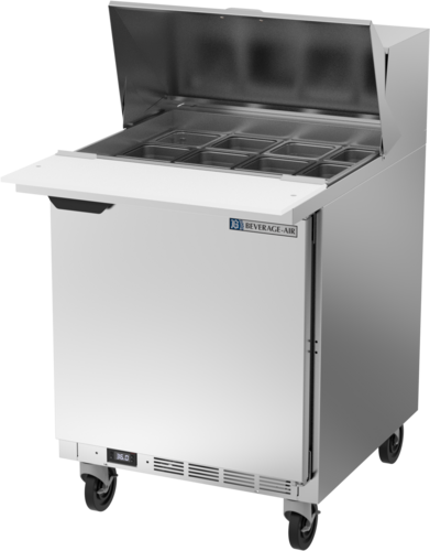 Beverage Air SPE27HC-12M-B 27" Mega Top Refrigerated Sandwich Prep Table | (12) 1/6 Pan