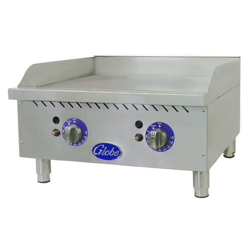 Globe GG24TG 24" Thermostatic Countertop Gas Griddle w/ 1" Plate | 60,000 BTU