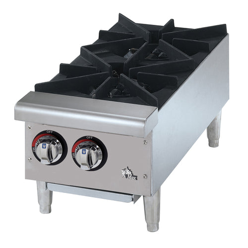 Star-Max 602HF 12" 2 Burner Countertop Gas Hot Plate | 50,000 BTU