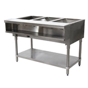 Advance Tabco WB-3G 47" x 31" Stainless Steel 3 Well Gas Hot Buffet Table | 15,000 BTU