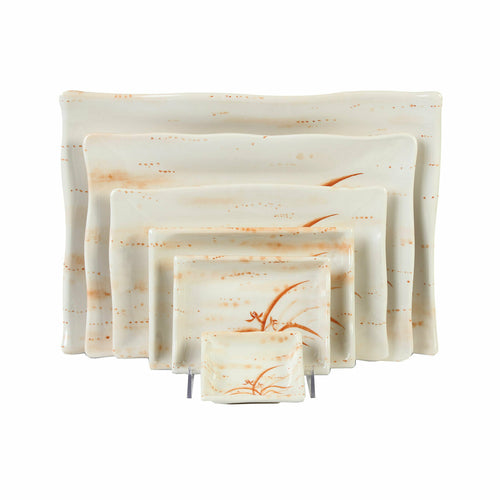 Thunder Group 2412  11" X 7" Gold Orchid Series Melamine Plate | Case of 12
