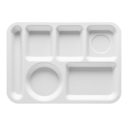 G.E.T. TL-152 Diamond Mardi Gras Left-Handed 6-Compartment Plastic Cafeteria Tray | Case of 12