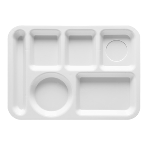 G.E.T. TL-152 Diamond Mardi Gras Left-Handed 6-Compartment Plastic Cafeteria Tray | Case of 12